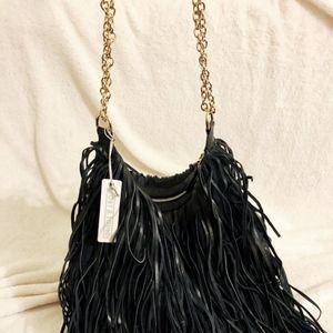 Midnight Blue Fringe Shoulder/Crossbody Bag